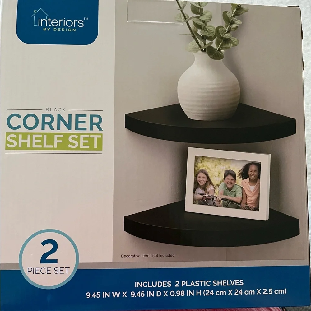 Black Corner Shelf Set